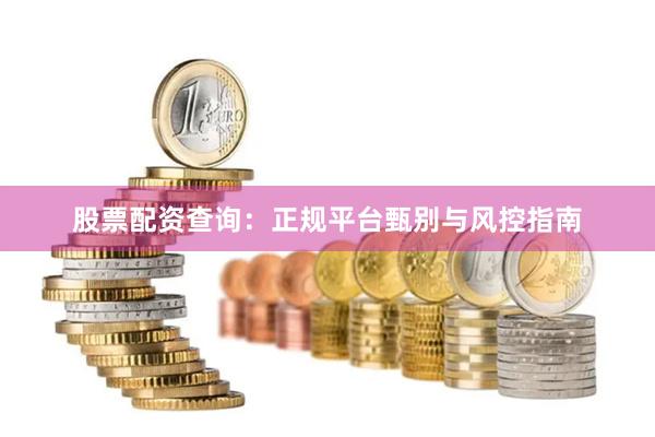 股票配资查询:正规平台甄别与风控指南
